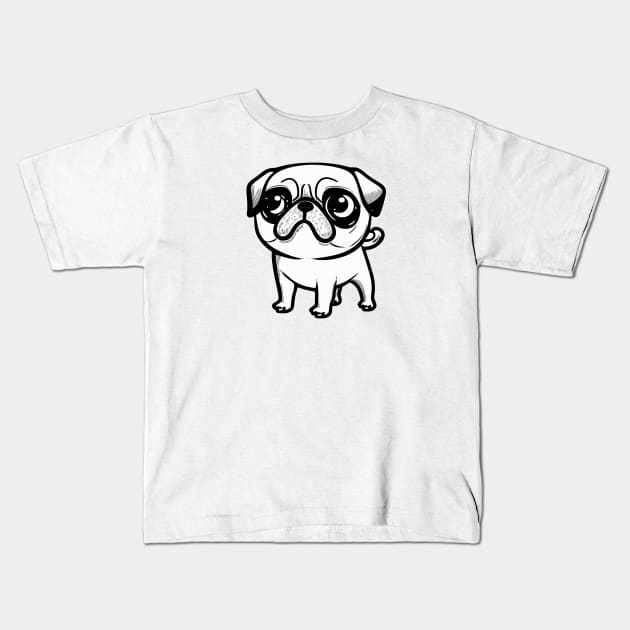 Cutie pug dog Kids T-Shirt by stkUA